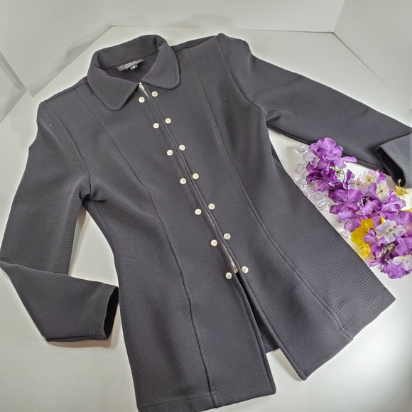 PG Collections Jackets & Blazers - PG Collections Black Jacket with Silver Accents